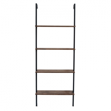 Βιβλιοθήκη Bliss pakoworld μασίφ ξύλο πεύκου καρυδί-μαύρο 69x21x185εκ