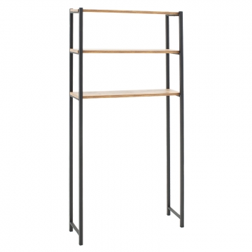 Ραφιέρα μπάνιου Alessandro pakoworld καρυδί-μαύρο 70x21x150εκ