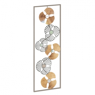 Διακοσμητικό τοίχου Blomma pakoworld αντικέ χρυσό μέταλλο 31x3.5x90εκ