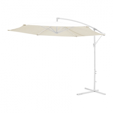 Ομπρέλα επαγγελματική Jiopel pakoworld μονοκόμματος ιστός λευκό αλουμίνιο-μπεζ ύφασμα Φ3m