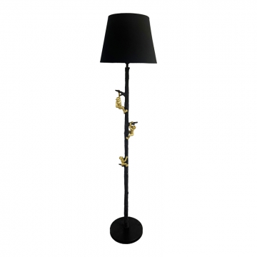 Φωτιστικό δαπέδου Zacro Inart E27 μαύρο-χρυσό μέταλλο Φ37x164.5εκ