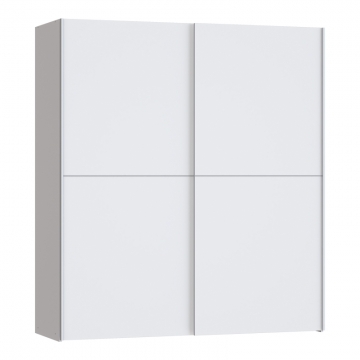 Ντουλάπα ρούχων Noez pakoworld δίφυλλη με ράφια λευκό μελαμίνης 170.5x61x190.5εκ
