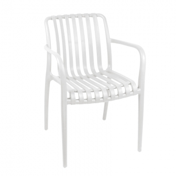 Πολυθρόνα Zoi pakoworld pp σε λευκή απόχρωση 58.5x54x80εκ